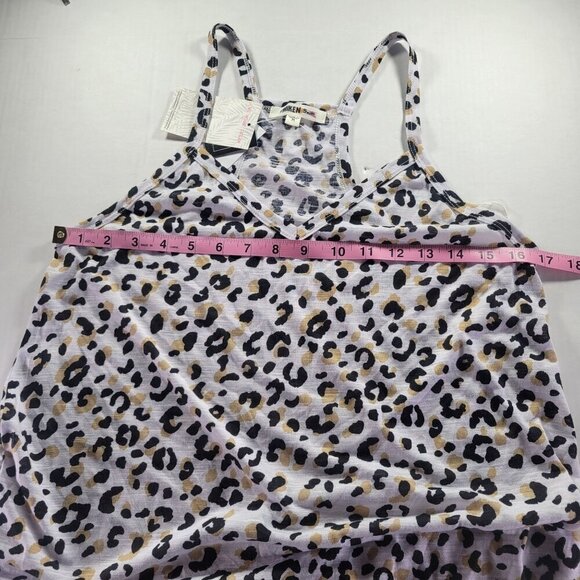 Miken Swim Women White Leopard Print V-neck Racerback Tank Top Size M - Picture 10 of 10